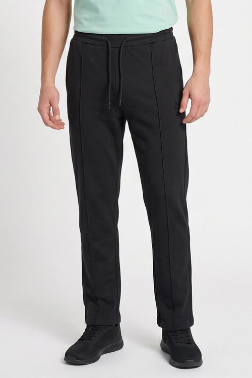 Pamuklu Çimalı Düz Paça Erkek Eşofman Altı 932554-2001 SİYAH