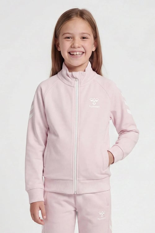 Pamuklu Dik Yaka Fermuarlı Kız Çocuk Sweat 921136-9877 PEMBE