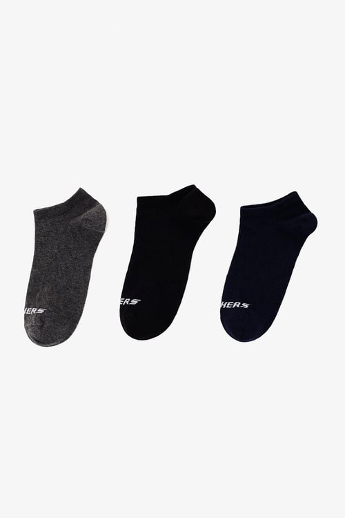 Pamuklu Logolu 3 Pack Unisex Çorap S25203153 700 Siyah-Lacivert-Gri