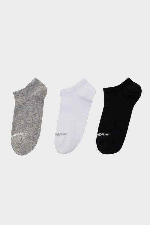 Pamuklu Logolu 3 Pack Unisex Çorap S2520315-4183 Siyah-Gri-Beyaz