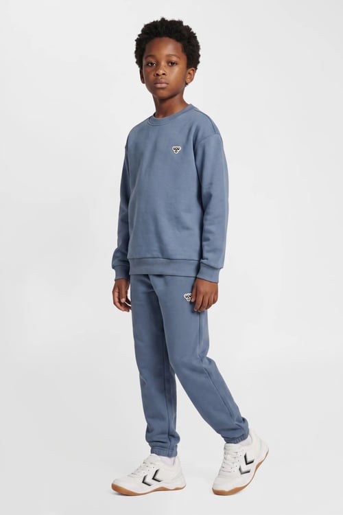 Pamuklu Logolu Loose Fit Elastik Paça Unisex Çocuk Eşofman Altı 232951-2828 MAVİ