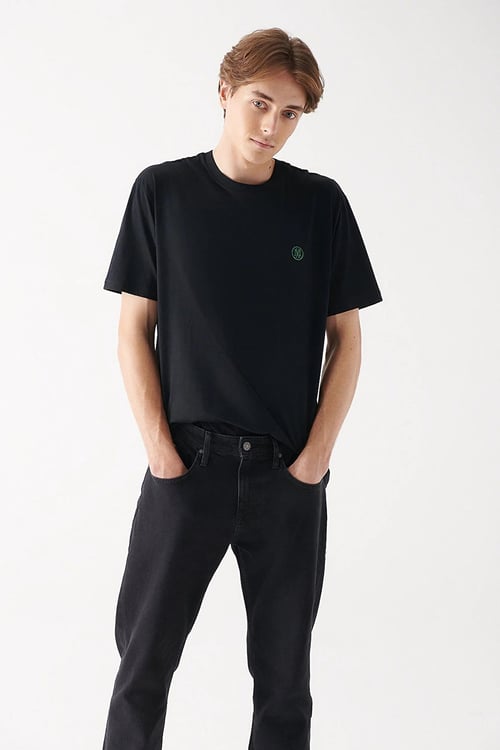 Pamuklu Loose Fit Bisiklet Yaka Erkek T Shirt 067074-900 SİYAH