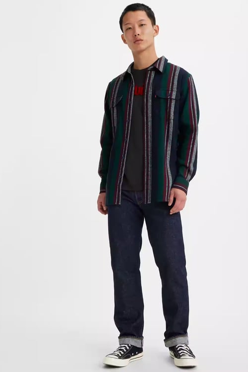Pamuklu Normal Bel Düz Paça Straight Fit 501 Jeans Erkek Kot Pantolon 00501-3377 LACİVERT