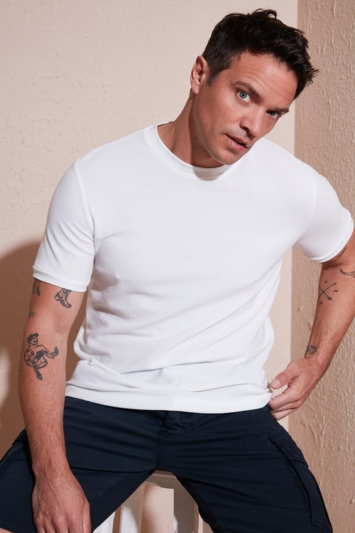 Pamuklu Regular Fit Bisiklet Yaka Basic Erkek T Shirt 5902387 EKRU