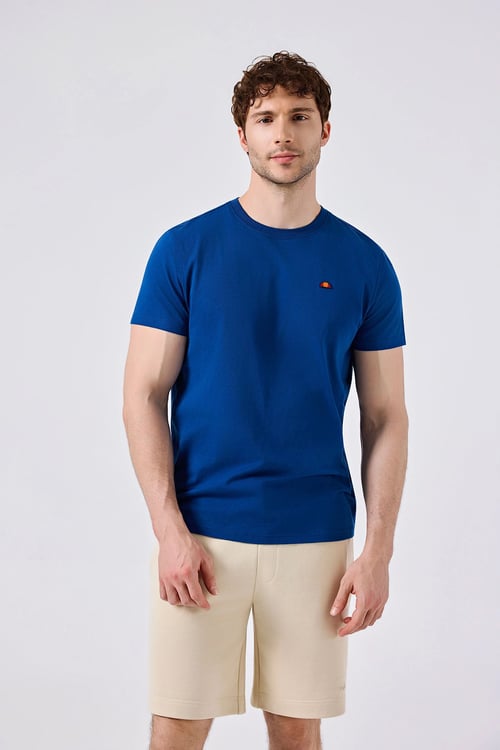Pamuklu Regular Fit Bisiklet Yaka Erkek T Shirt 6SM5069-BL MAVİ