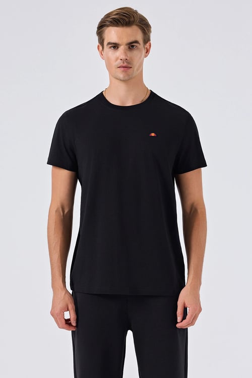 Pamuklu Regular Fit Bisiklet Yaka Erkek T Shirt 6SM5069-BK SİYAH