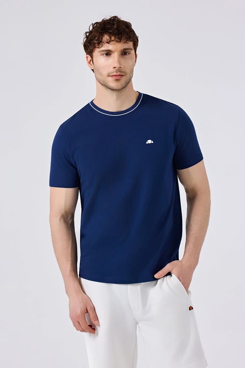 Pamuklu Regular Fit Bisiklet Yaka Erkek T Shirt 6SM5058-NV LACİVERT