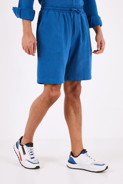Pamuklu Regular Fit Cepli Müslin Erkek Short CF24S657802 SAKS