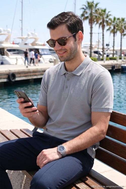 Pamuklu Regular Fit Düğmeli Erkek Polo Yaka T Shirt 5902127 Kül
