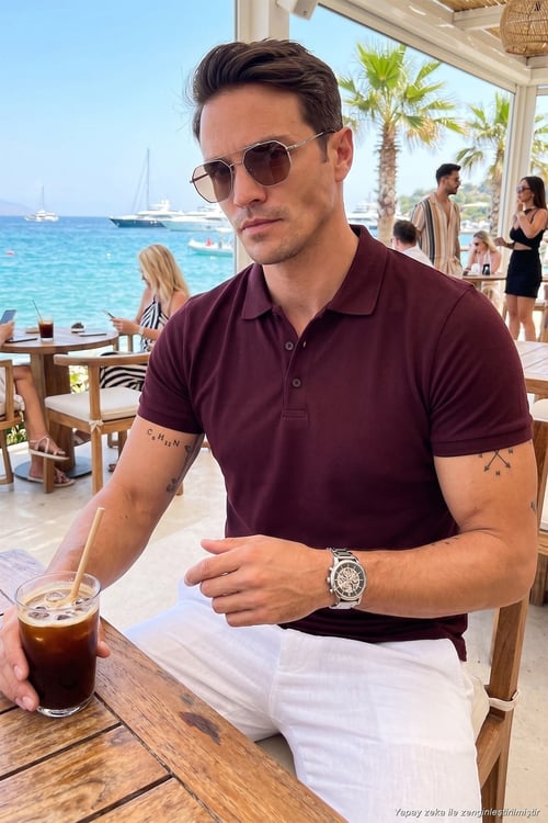 Pamuklu Regular Fit Düğmeli Erkek Polo Yaka T Shirt 5902127 VİŞNE
