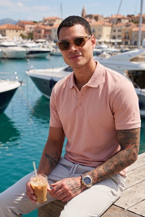 Pamuklu Regular Fit Düğmeli Erkek Polo Yaka T Shirt 5902127 PUDRA