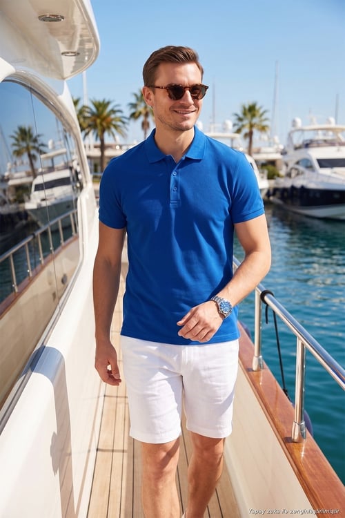 Pamuklu Regular Fit Düğmeli Erkek Polo Yaka T Shirt 5902127 SAKS