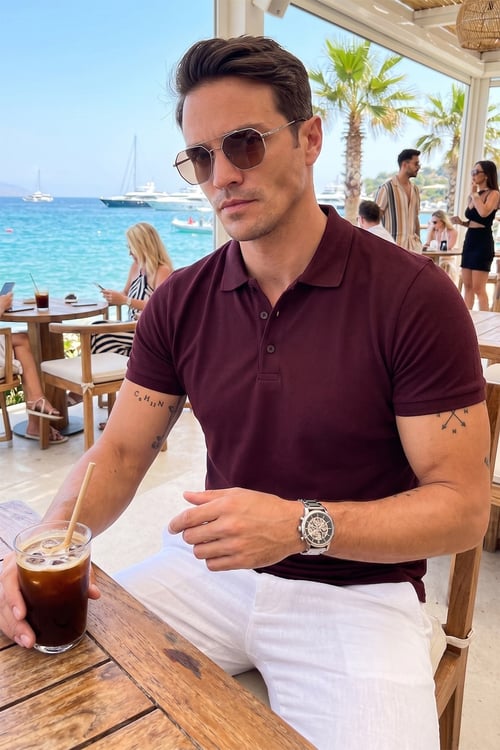 Pamuklu Regular Fit Düğmeli Erkek Polo Yaka T Shirt 5902127 VİŞNE