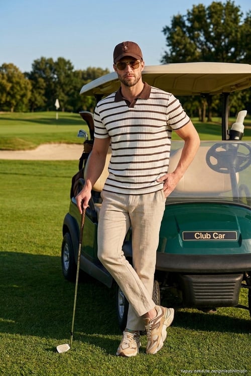 Pamuklu Regular Fit Erkek Polo T Shirt 5904022 KAHVE