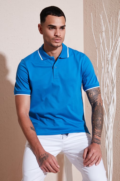 Pamuklu Regular Fit Erkek Polo Yaka T Shirt 5902063 MAVİ