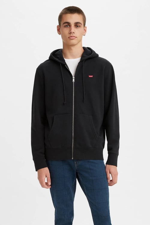 Pamuklu Regular Fit Fermuarlı Kapüşonlu Erkek Sweat A4915-0001 SİYAH