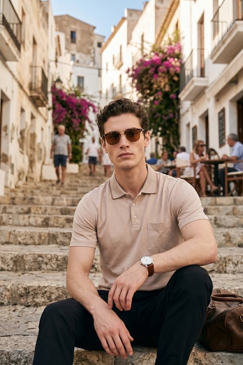 Pamuklu Regular Fit Göğüs Cepli Düğmeli Erkek Polo T Shirt 4565001 BEJ