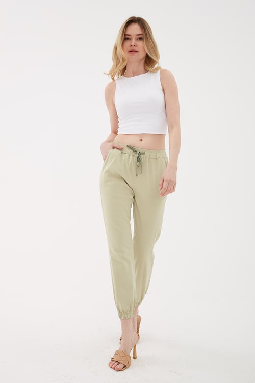 Pamuklu Regular Fit Jogger Spor Kadın Pantolon 24Y0009K1 MİNT