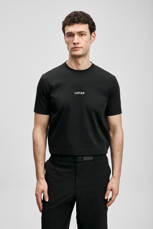 Pamuklu Regular Fit Logolu Bisiklet Yaka Erkek T Shirt 111020322 SİYAH