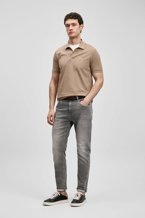 Pamuklu Regular Fit Logolu Düğmeli Erkek Polo Yaka T Shirt 111040233 TOPRAK