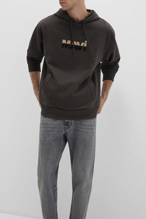 Pamuklu Regular Fit Logolu Kapüşon Yaka Erkek Sweat 0S10395-70219 KOYU KAHVE