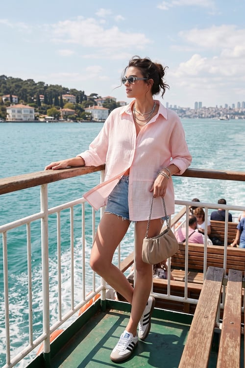 Pamuklu Regular Fit Müslin Kadın Gömlek CF25S166905 GÜL KURUSU