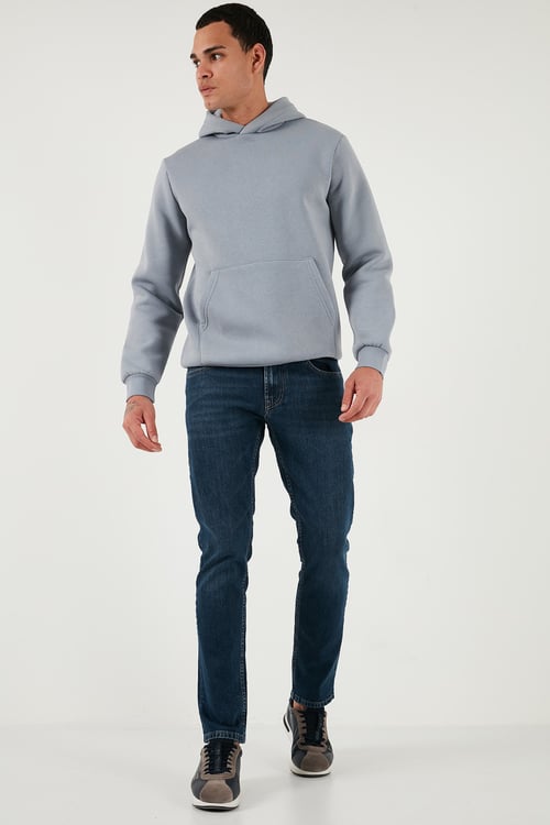 Pamuklu Regular Fit Normal Bel Boru Paça Jeans Erkek Kot Pantolon 2211C35PARMA MAVİ