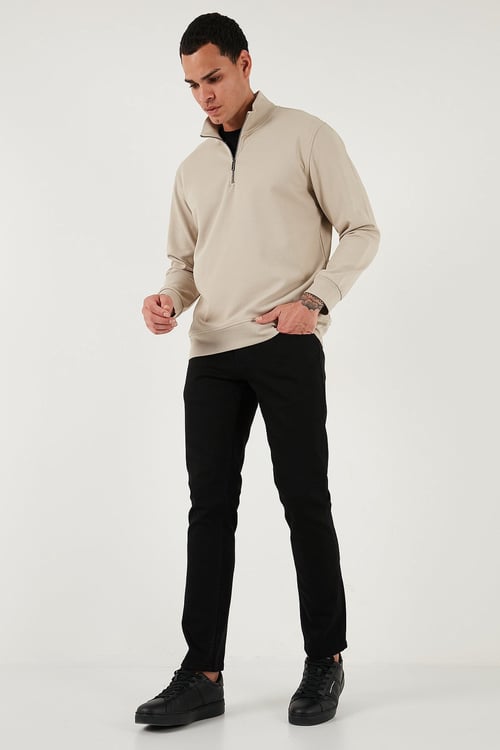 Pamuklu Regular Fit Normal Bel Boru Paça Jeans Erkek Kot Pantolon 2211C01PARMA SİYAH