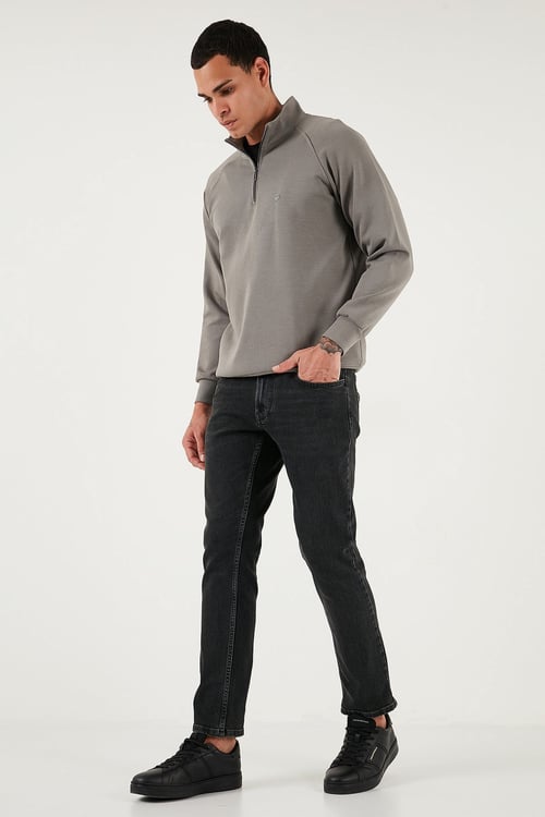 Pamuklu Regular Fit Normal Bel Boru Paça Jeans Erkek Kot Pantolon 2211C30PARMA SİYAH