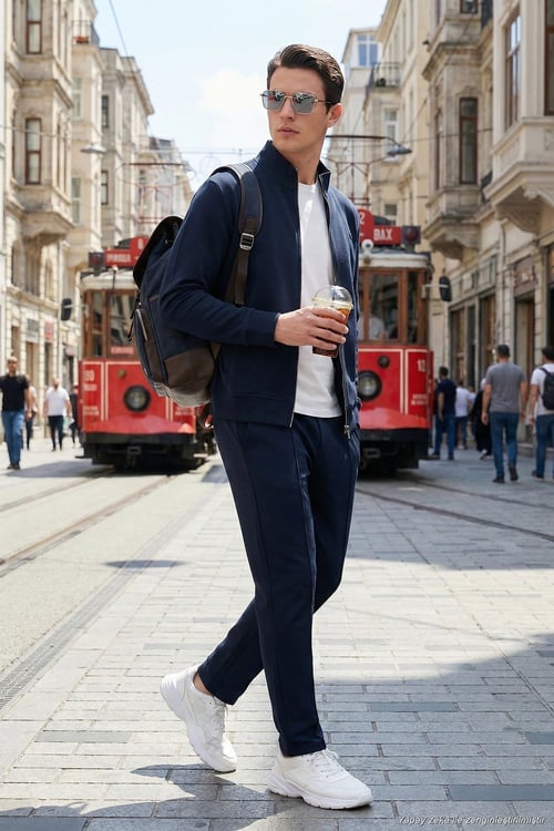 Pamuklu Regular Fit Normal Bel Daralan Paça Çimalı Erkek Pantolon 5908088 LACİVERT
