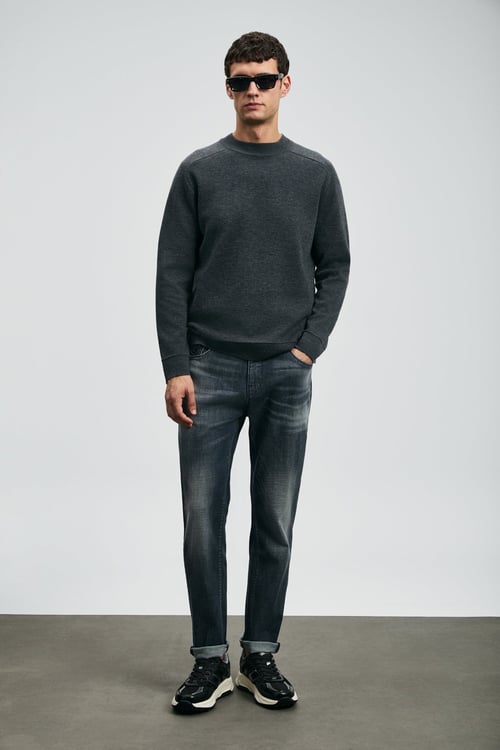 Pamuklu Slim Fit Normal Bel Dar Paça Jeans Erkek Kot Pantolon 112200265 GRİ