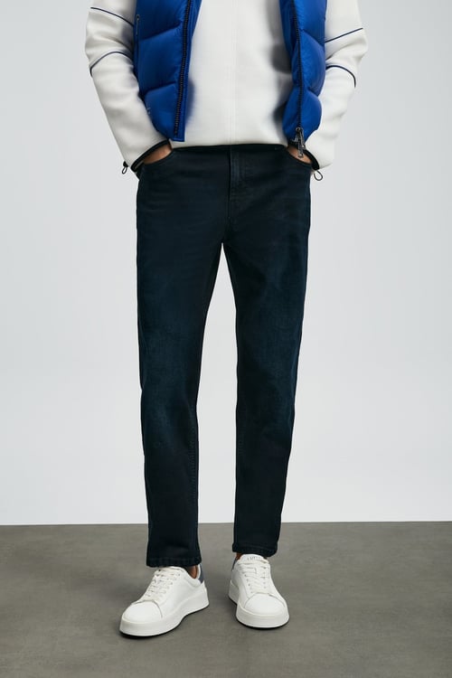 Pamuklu Slim Straight Fit Normal Bel Düz Paça Jeans Erkek Kot Pantolon 112200244 MAVİ