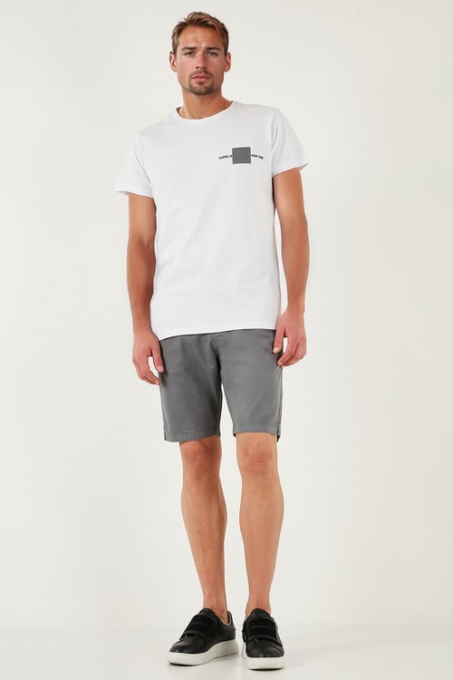 Pamuklu Slim Tapered Bermuda Erkek Şort 4503S67SMILANO GRİ