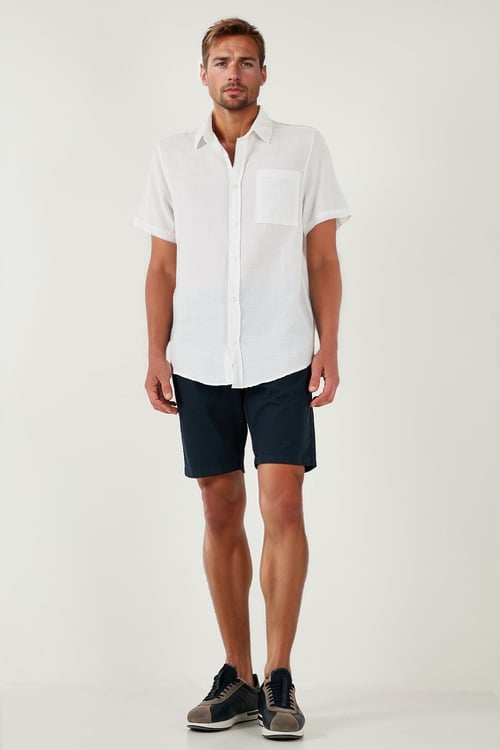 Pamuklu Slim Tapered Bermuda Erkek Şort 4503S67SMILANO İNDİGO