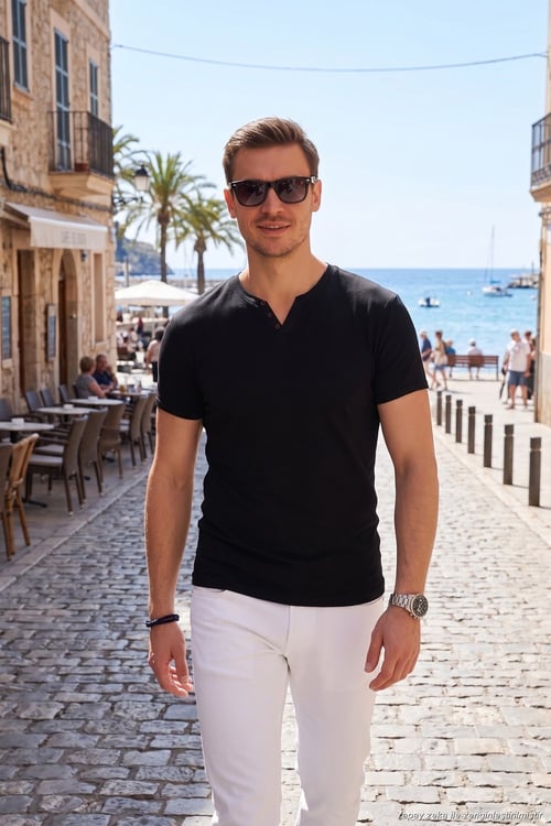 Pamuklu V Yaka Regular Fit Erkek T Shirt 5902122 SİYAH