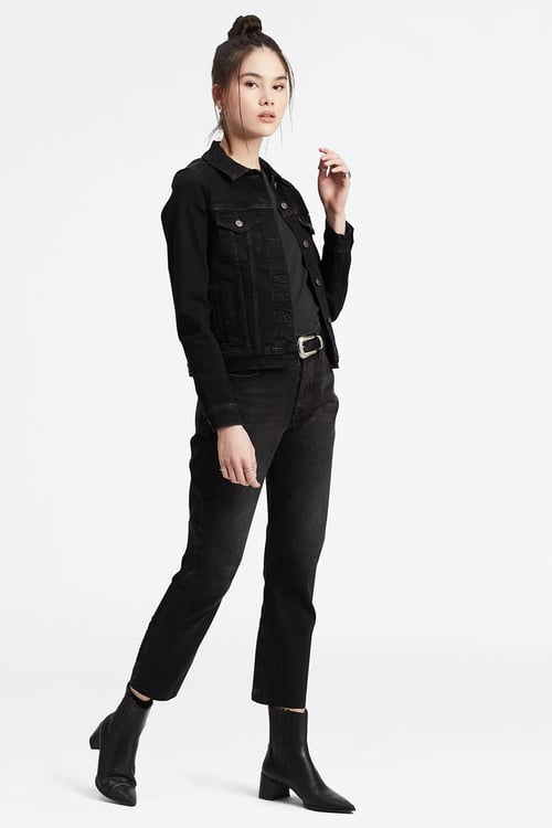 Pamuklu Yüksek Bel Regular Fit 501 Jeans Kadın Kot Pantolon 36200-0085 SİYAH
