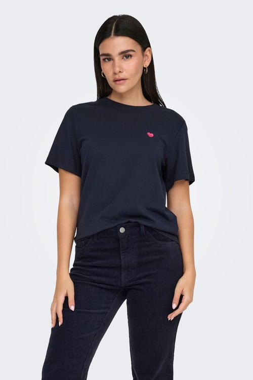 pisa Pamuklu Regular Fit Bisiklet Yaka Kadın T Shirt 15298612 LACİVERT