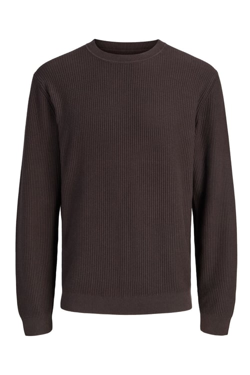 Premium % 100 Pamuk Bisiklet Yaka Erkek Kazak 12301707 KOYU KAHVE