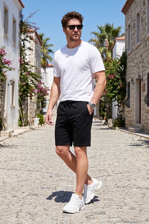 Regular Fit Bağlamalı Erkek Short 5908096 SİYAH