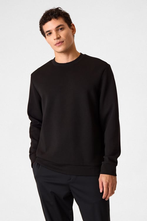 Regular Fit Bisiklet Yaka Örme Erkek Sweat BSW1205200000102 SİYAH