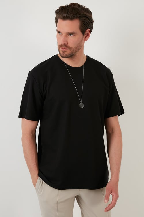 Regular Fit Bisiklet Yaka Pamuklu Erkek T Shirt 5902363 SİYAH