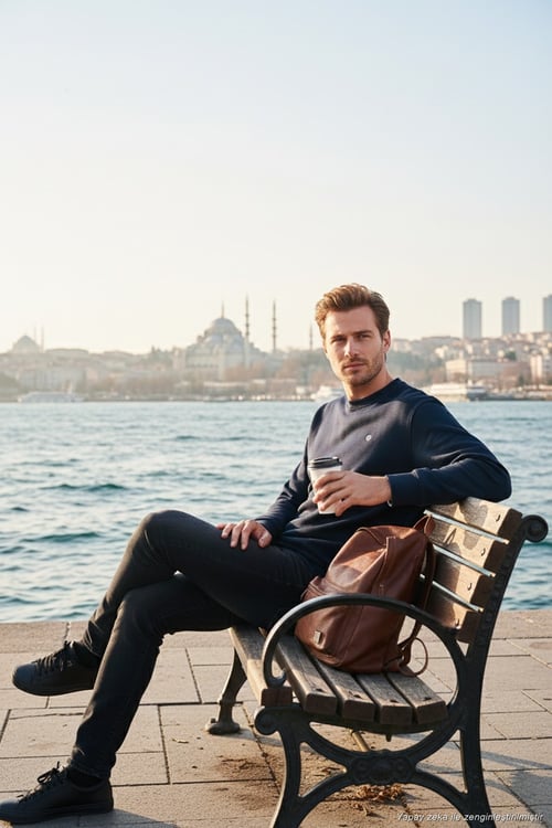 Regular Fit Bisiklet Yaka Uzun Kollu Erkek Sweat 5901066 LACİVERT