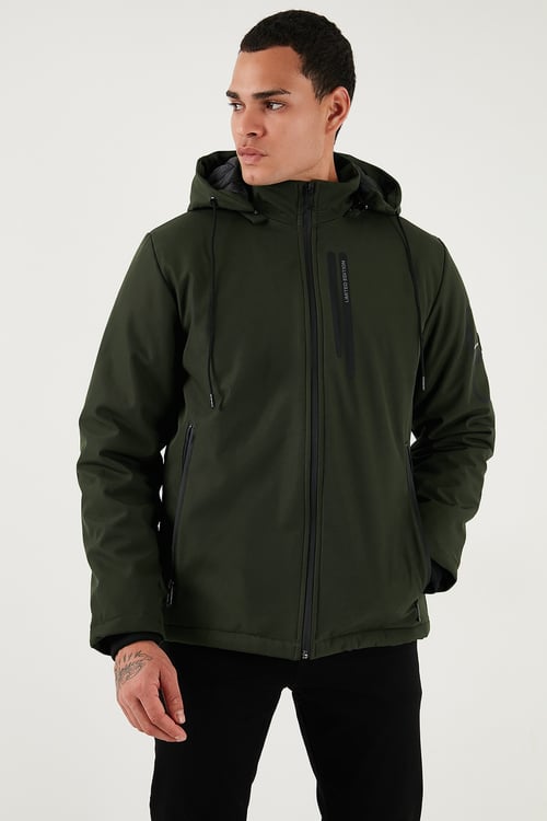 Regular Fit Çıkarılabilir Kapüşonlu Cepli Erkek Mont 497ALBERT HAKİ