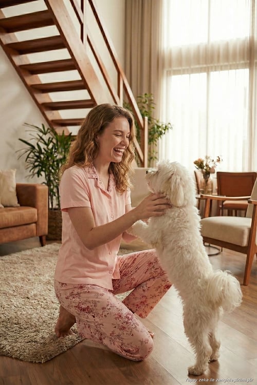 Regular Fit Gömlek Yaka Kısa Kollu Kadın Pijama Takımı 65730101 SOMON