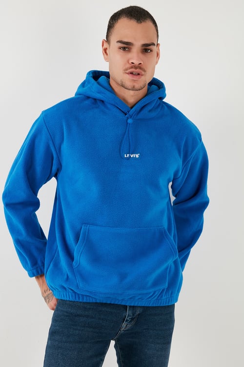 Regular Fit Kapüşonlu Logolu Polar Erkek Sweat A9454-0000 SAKS