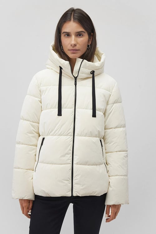 Regular Fit Kapüşonlu Şişme Kadın Mont 1110043-83043 BEYAZ