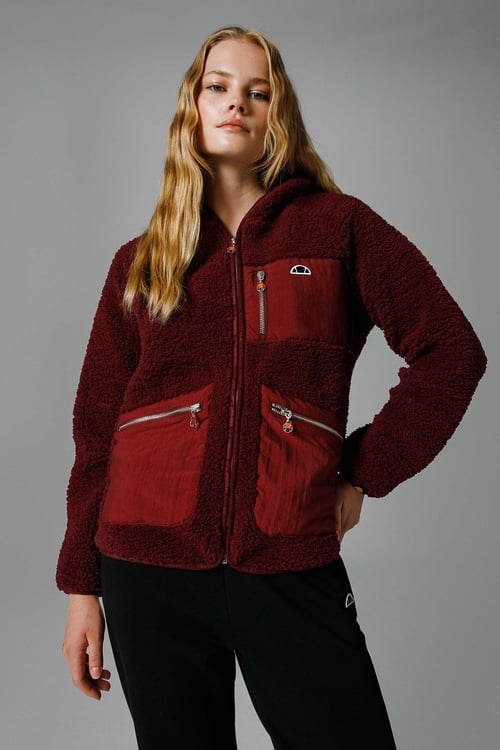 Regular Fit Kapüşonlu Yumuşak Dokulu Kadın Ceket EF169-BRD BORDO
