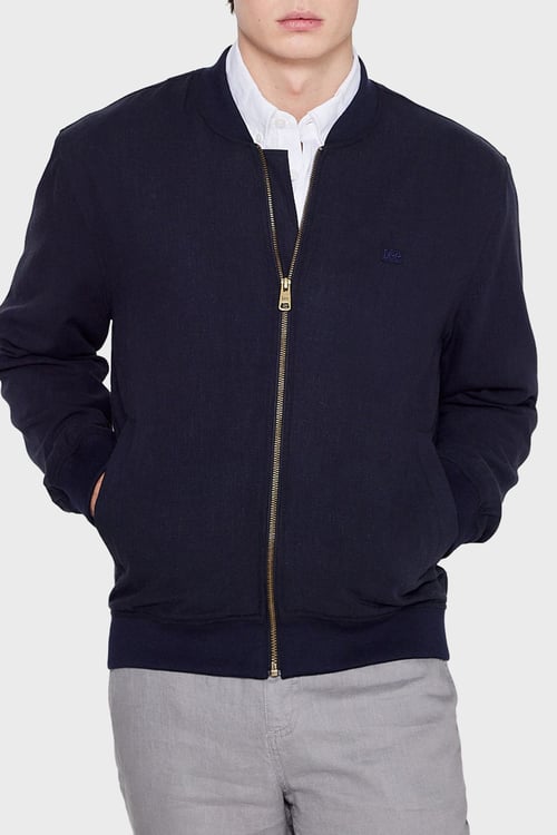 Regular Fit Kolej Yaka Keten Bomber Erkek Ceket L2610125 410 LACİVERT