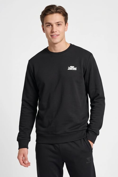 Regular Fit Logolu Bisiklet Yaka Erkek Sweat 922565-2001 SİYAH