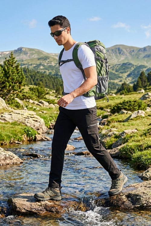 Regular Fit Normal Bel Cep Detaylı Trekking Kargo Erkek Pantolon 693150 SİYAH